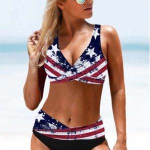 2 Piece Bathing Suits For Women, Trendy Patriotic